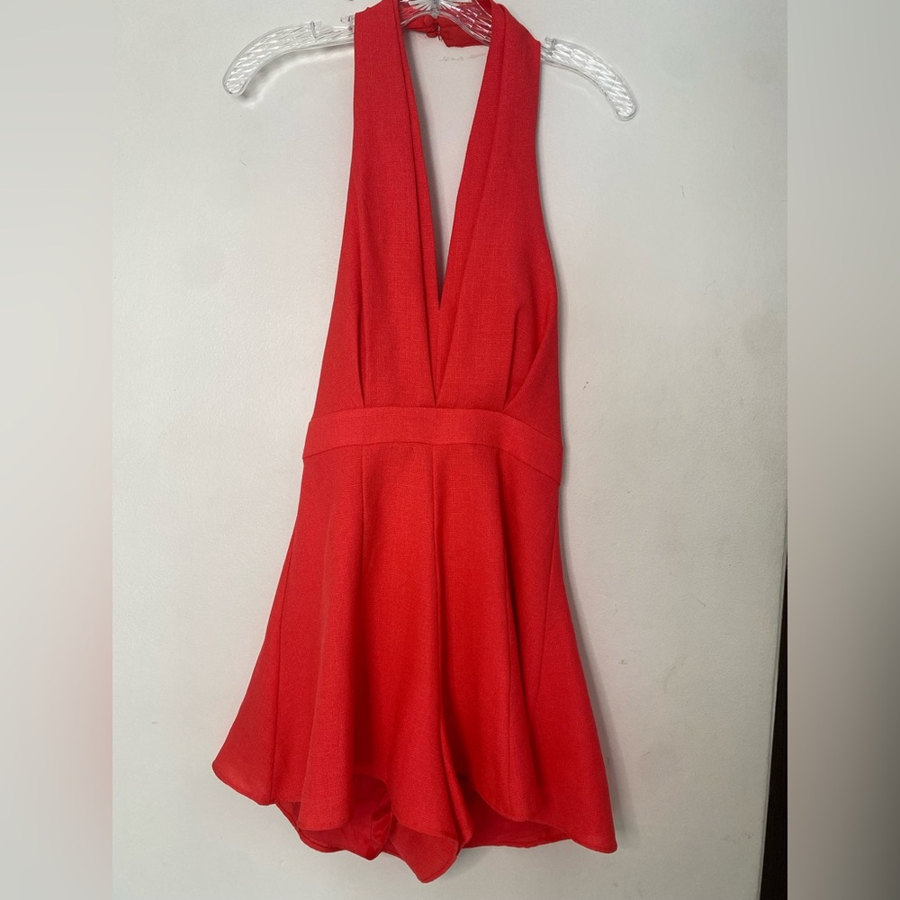 NWT DO+BE Elegant Red Sleeveless Backless Romper